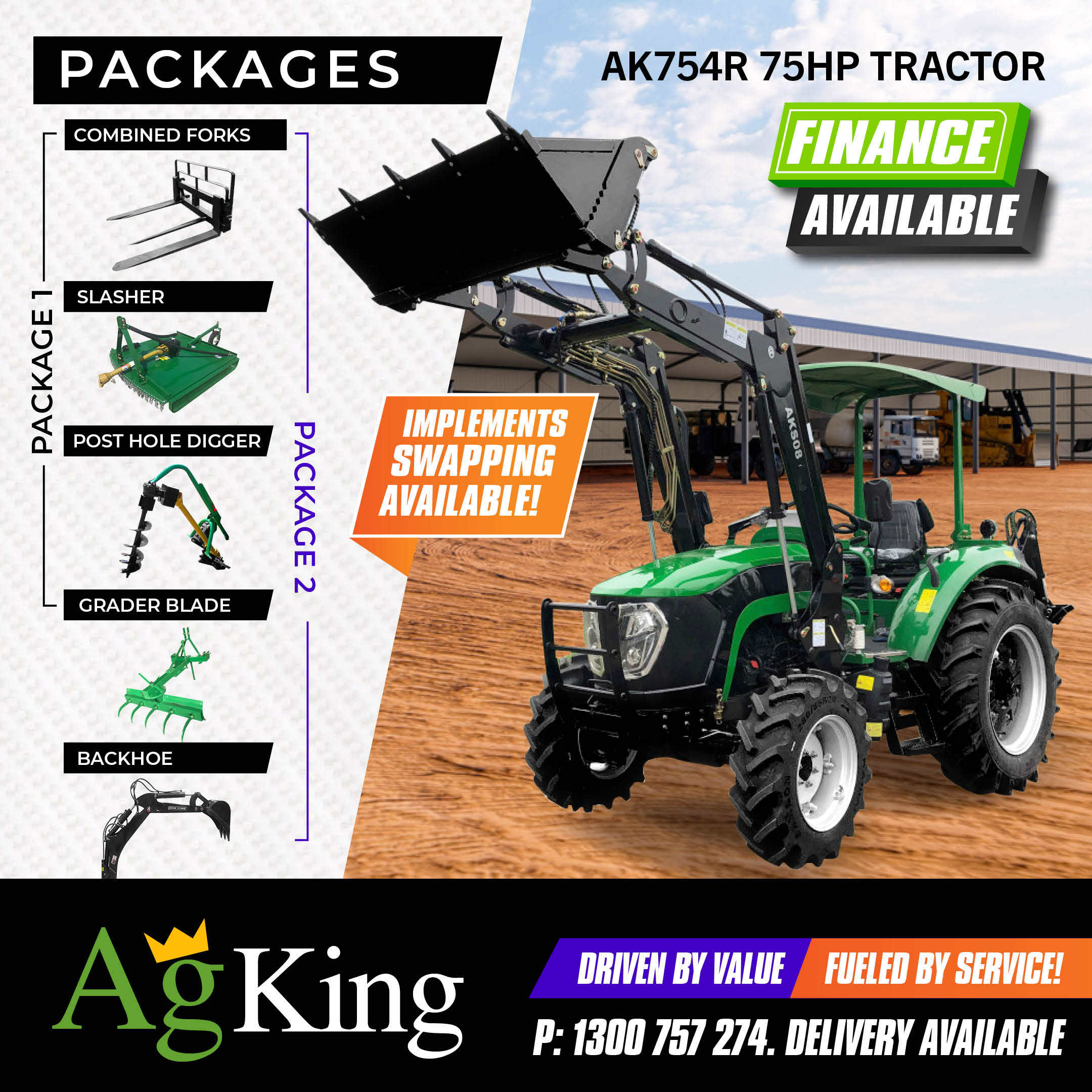 75hp Tractor AK754R 75hp tractor packages