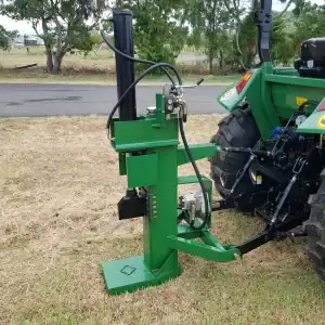 AgKing tractor log splitter attached to a tractor